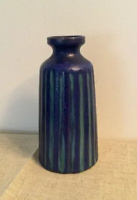 Buy West German Pottery Midcentury Anton Lang Studio Ceramic Vase Blue 20cm Signed • 32.04£