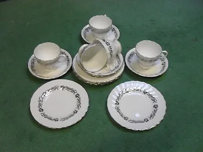 Buy Tuscan Silver Heritage  Vintage China Tea Set Silver Pattern 18 Piece • 5.95£