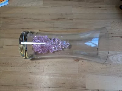 Buy 25 Cm Glass Vase With Pink Crystals 11 Cm Wide . • 0.99£