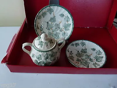Buy Bhs  Country Vine  2  Handled  Lidded  China  Sugar Bowl With 2 Saucers  Used • 28.99£