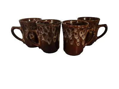 Buy Set Of Four Vintage Drip Glazed Coffee Mugs Possible Fosters Pottery • 15£