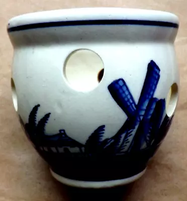 Buy Delft Blue Crocus Bulb Pot Bowl Planter Vintage Dutch Traditional Windmill Scene • 14.95£