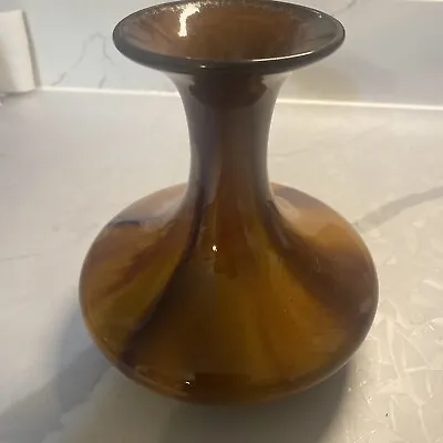 Buy Amber Crackle Glaze Art Studio Ceramic Vase Unsigned￼ • 15.41£