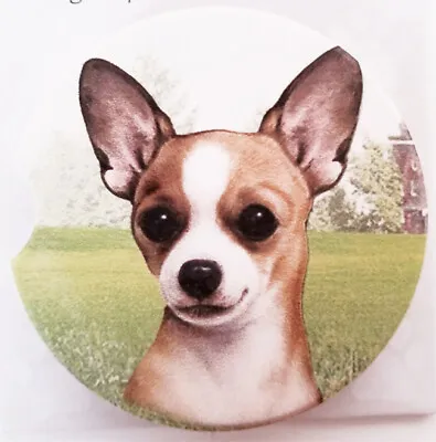 Buy Chihuahua Tan Dog Absorbent Car Coaster Stoneware 2.5  Diameter For Dog Lover • 8.62£