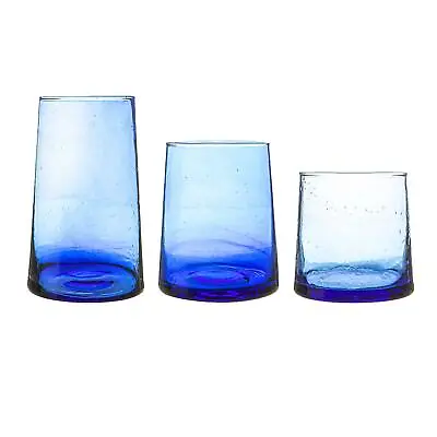 Buy 18 Piece Merzouga Recycled Highball And Tumbler Glasses Set Drinking Glass  Blue • 36£
