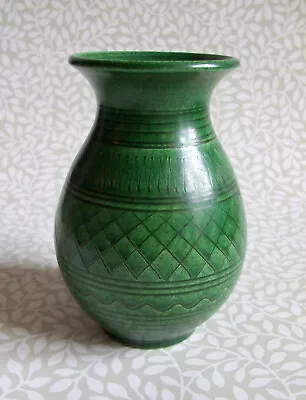 Buy Vintage Wilhelm Kagel German Art Pottery Vase Green 1950s / 60s 13cm • 14.99£