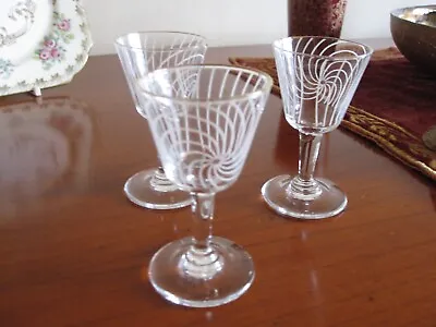 Buy Vintage Chance Glass Atomic Swirl Liquor Shot Glasses By Margaret Casson X 3 • 9.99£