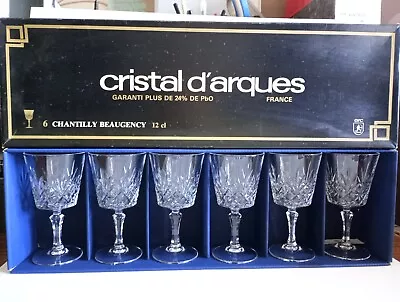 Buy Vintage Crystal D'arques 6 Chantilly Beaugency 24% Lead Crystal 5  Wine Glasses. • 14£