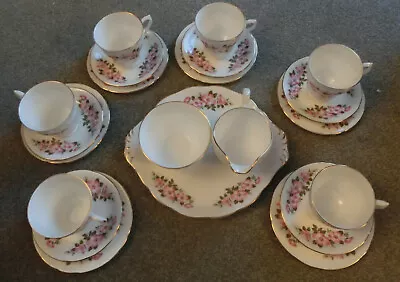 Buy SALE Royal Kent Pink Flower Bone China Made In Staffordshire Tea Set 21 Pieces • 22.50£