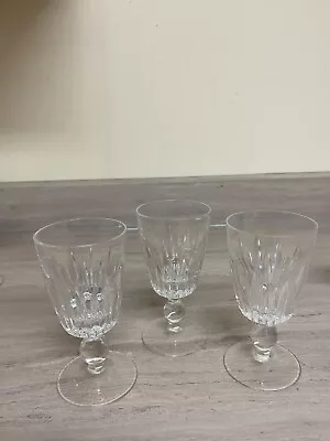 Buy 3 Vintage Cut Glass Sherry Glasses • 7.96£