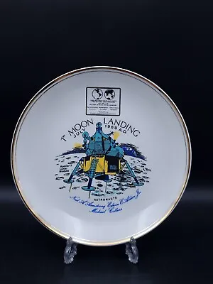 Buy 1st Moon Landing 1969 Commemorative Plate/ Crown Clarence Ironstone • 18.90£