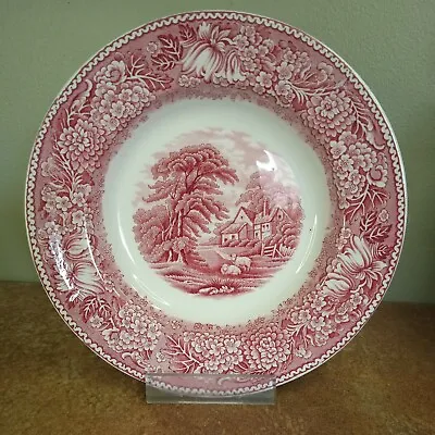 Buy Vintage, Adams  English Countryside  Pink Rimmed, 20.5cm Desert Or Soup Bowl • 5.95£