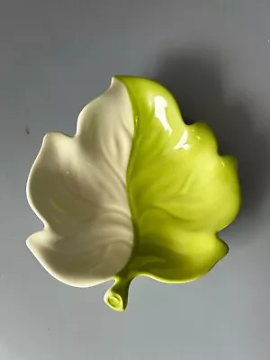 Buy Carlton Ware Two Toned Leaf Dish Australian Design 19cm Green And White • 3.99£