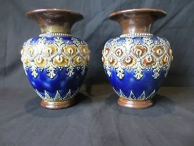 Buy Pair Of Old Royal Doulton,Stoneware Vases , Good Condition ,lovely Decoration • 99£