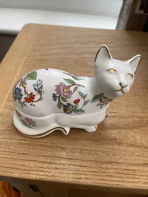 Buy Aynsley 'Pembroke' Fine English Bone China Cat Trinket Box, Perfect Condition • 10£