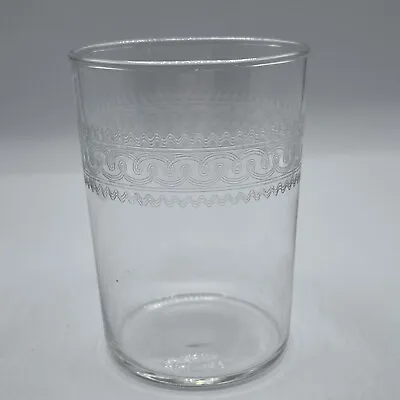 Buy Vintage Needle Etched Federal Depression Drinking Glass 1930s Antique • 28.88£