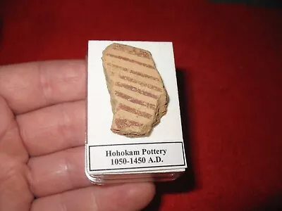 Buy Hohokam Extinct Tribe Indian Pottery Shard 800 Yrs Old Arizona Display Case #10 • 10£