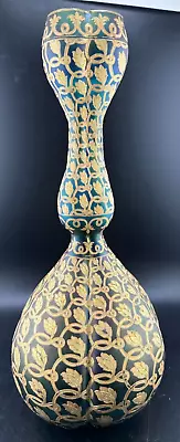 Buy Rare Harrach Czech Bohemian Art Glass Vase With Gold Gilt Floral Decoration • 763.63£