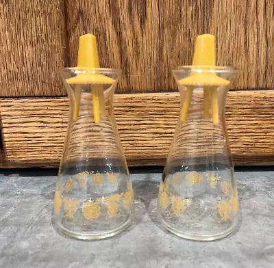Buy Vintage Pyrex Corelle Butterfly Gold Salt & Pepper Shaker Set Clear Glass Yellow • 22.68£