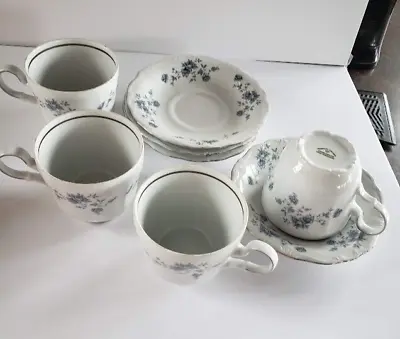 Buy Johann Haviland Coffee Cup & Saucer Set Of 4 Blue Garland Pattern From Thailand • 9.07£