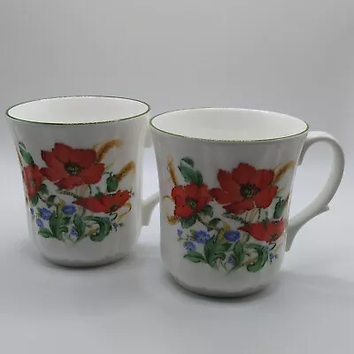 Buy Duchess Fine Bone China Mugs X 2 - Red Poppies - Please Read • 16.99£