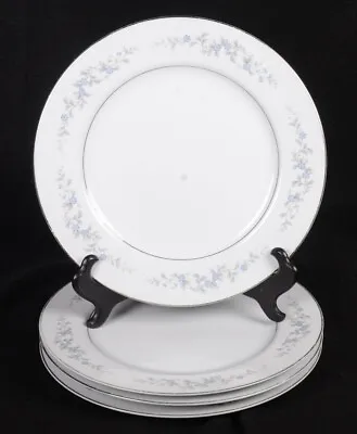 Buy 4 Vintage FORGET-ME-NOT Japan Tiny Blue Flower Dinnerware DINNER PLATES 10.25 D • 18.37£