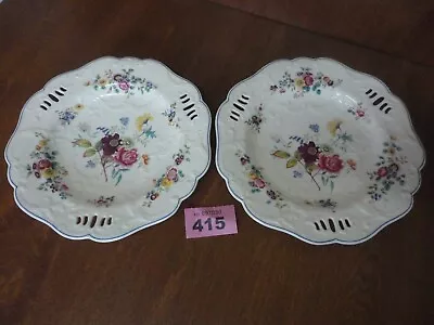 Buy Good Quality Pair 23.5 Cm Hand Painted Floral Cabinet Plates  Newhall / Coalport • 9.95£