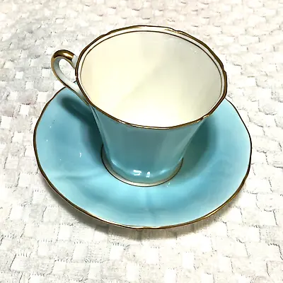 Buy Very Lovely Vintage Adderley Soft Blue Gold Trim Tea Cup & Saucer Bone China 711 • 56.05£