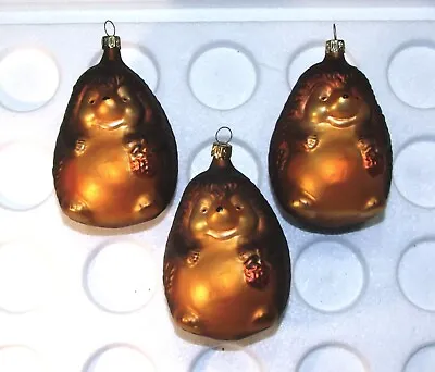 Buy 3 Large Hedgehog/Animal Glass Christmas/Xmas Tree Baubles/ornaments/decorations • 29£