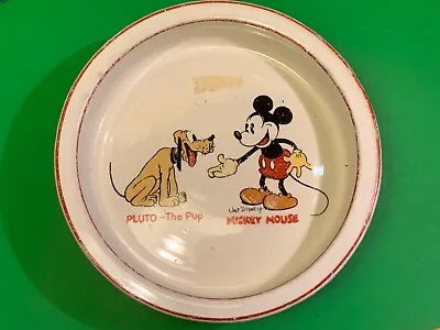 Buy Disney Character Childs Food Dish WADEHEATH WARE Pluto Mickey Mouse Walt Disney • 49.99£