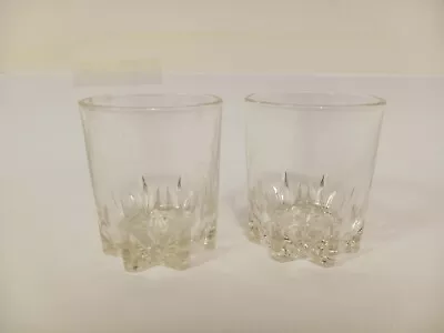 Buy Glass Tumblers Whiskey Glasses Set Of 2 Crystal Cut Style Bottom C20 P65 • 5.95£
