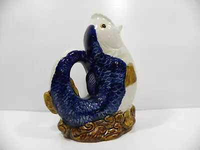 Buy Navy Blue & Multi Colors Ceramic Pottery Gurgling Fish Pitcher 8.5  • 28.73£