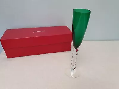 Buy Baccarat Vega Fortissimo Tall Champagne Flute Wine  Crystal Glass Green W/Box • 150£