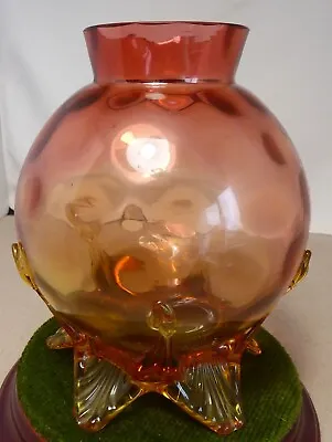Buy Cranberry And Amber Glass Art Glass Vase • 14.99£