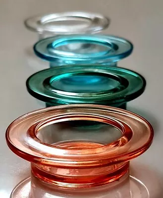 Buy Set Of 4 Colour Glass Round Tea Light Candle Holder Wedding Valentine Party Home • 4.99£
