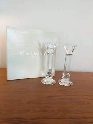 Buy Galway Living, Glass, CRYSTAL Candlesticks Candle Holders 18cms TALL BOXED • 40£