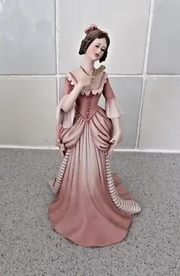 Buy CAPODIMONTE IPA Figure Of A Lady  In Peach Dress And With Fan. Ltd Edition • 25£
