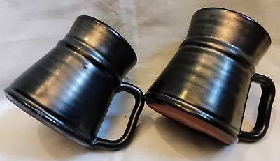 Buy Prinknash Pottery Vintage Espresso Coffee Cups X 2 Gunmetal Metallic Glaze ☕vgc☕ • 16.95£