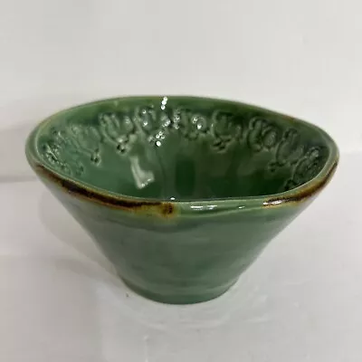 Buy Bellini Hand Painted 6  Green Rustic Farmhouse Bowl Rooster Motif Made In Italy • 9.42£