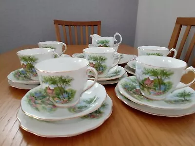 Buy Queen Anne Tudor Cottage Fine Bone China Afternoon Tea Set Vintage 1950s Rare. • 75£