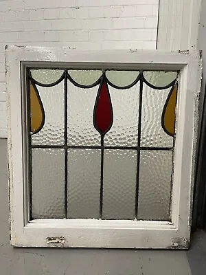Buy Reclaimed Leaded Light Stained Glass Window Panel 465 X 500mm • 99.99£