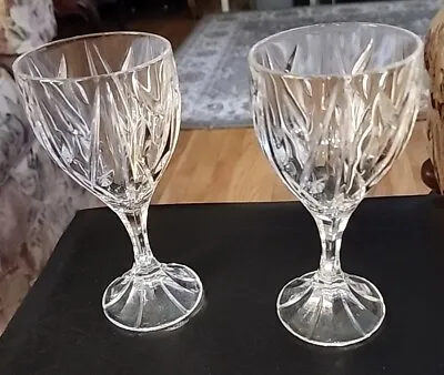 Buy Stuart Crystal Redhouse Cut Leaf Wine Glass Goblet  Set Of 2 • 94.98£