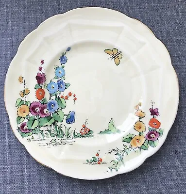 Buy Crown Staffordshire Hollyhock Pattern Hand Painted Plate 7.25” • 7.99£