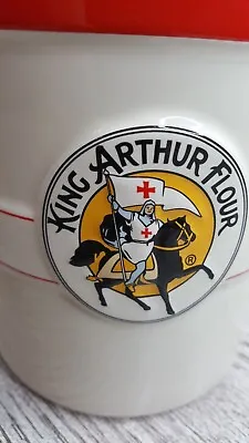 Buy King Arthur Flour Stoneware Ceramic Utensil Holder Crock Red/Yellow/Cream 5x5.75 • 16.40£