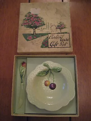 Buy Beautiful Carlton Ware Cherry Pattern Boxed Gift Set: Jam Dish & Spoon. • 40£