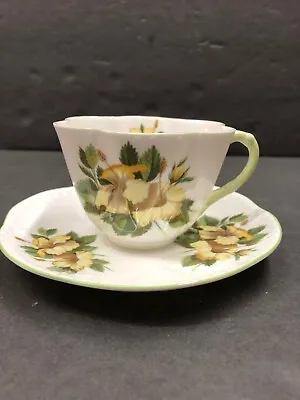 Buy Vintage Antique English Shelley Fine Bone China  Hibiscus Floral Tea Cup  Saucer • 32.66£