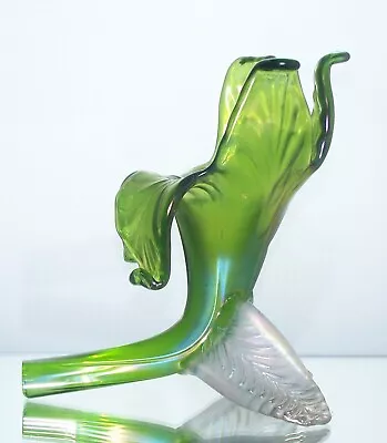 Buy Antique Czech  Bohemian KraliK Art Nouveau Irridescent Glass Lily Vase - 16cm • 50£