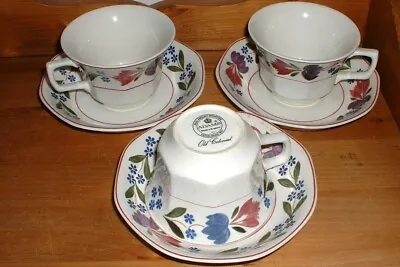 Buy Vintage Retro Adams Old Colonial 3 Cups & Saucers • 5£