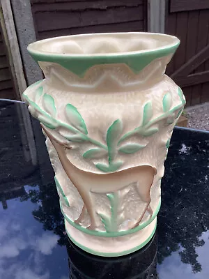 Buy Vintage Burleigh Ware Vase ( Deer In Forest) • 16£