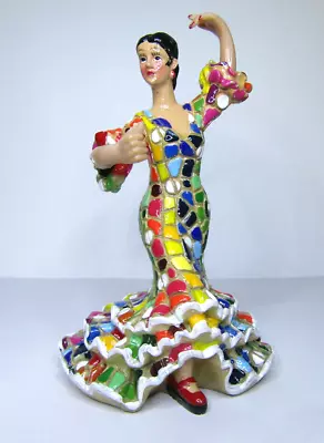 Buy Ole Mosaic Spanish Flamenco Dancer Statue Ceramic Pottery Ornament Decorative • 19.99£
